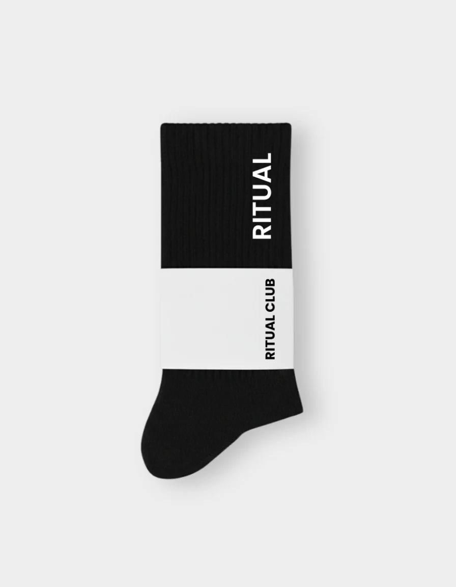 RITUAL LOGO SOCKS BLACK - Image 3